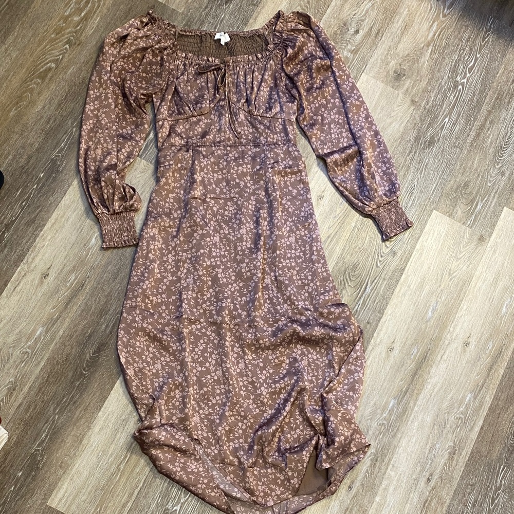 Bohme Dusty Rose Floral Dress - Sz Small